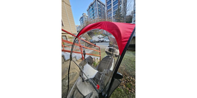 Camlı Yanları Açık Kumaş Tente